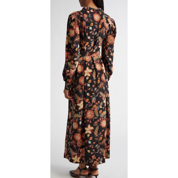 Ulla Johnson Giselle Floral Long Sleeve Silk Shirtdress NWT Size 00 - Picture 3 of 8